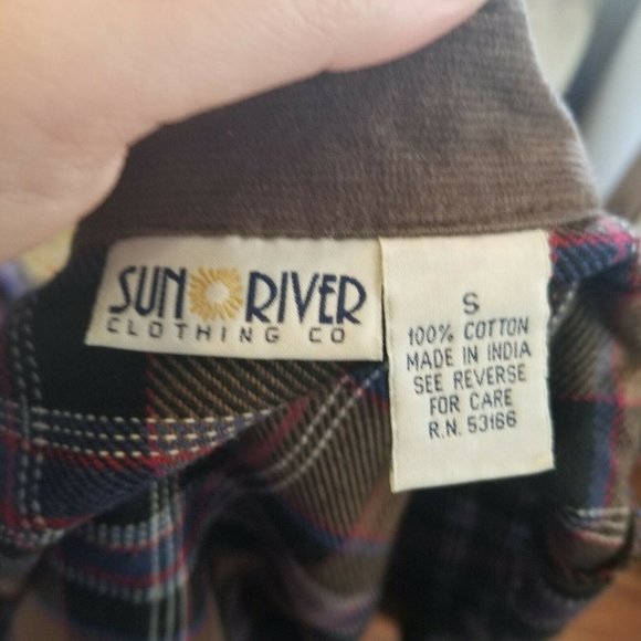 Vintage 90s Flannel Brown Plaid Maxi Skirt Set Vest Fringe Sm Top Medium Skirt - Picture 8 of 11